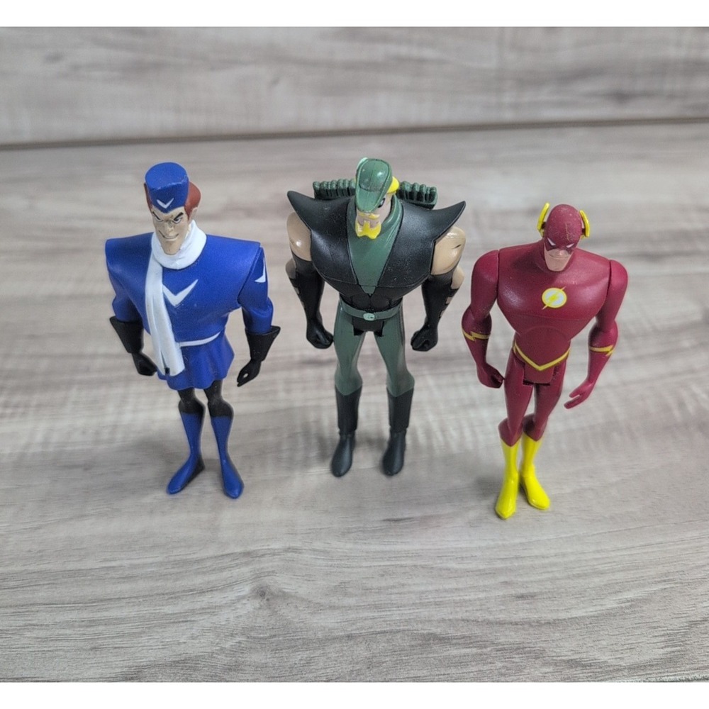 3 Mattel DC Justice League Unlimited Captain Boomerang Green Arrow The Flash